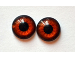 Глаза клеевые с цветной радужкой пластиковые, 6 мм, рыжие, арт. Г85