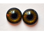 Глаза клеевые с цветной радужкой пластиковые, 6 мм, коричневые, арт. ГХ01
