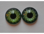Глаза клеевые с цветной радужкой пластиковые, 8 мм, зеленые, арт. ГХ06