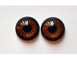 Глаза клеевые с цветной радужкой пластиковые, 12 мм, темно-коричневые, арт. ГХ22